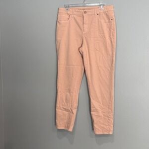 Chicos So Slimming Girlfriend Ankle Jeans Peach Pink Size 1 Medium 8 Stretch